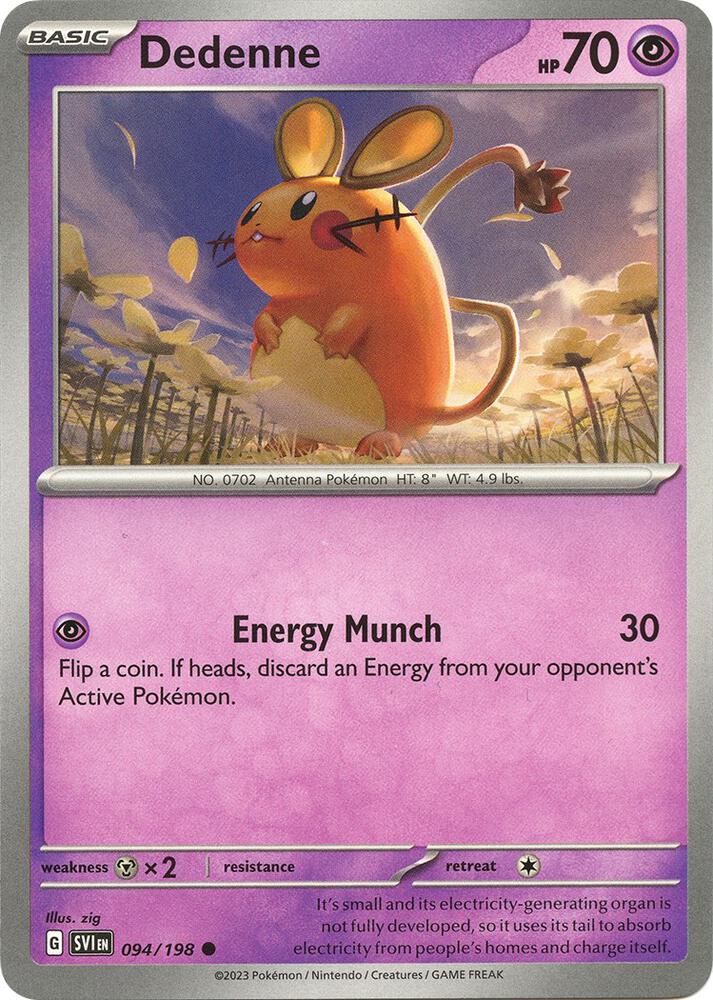 094/198 Dedenne Normal · Scarlet & Violet (SVI) by PokeMarsi on MYNTED
