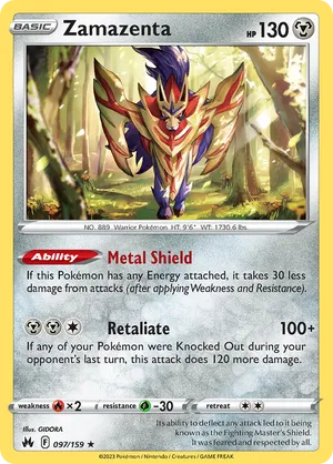 097/159 Zamazenta - Crown Zenith by Poké Zen DXB on MYNTED