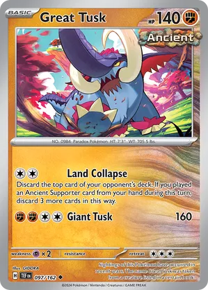 097/162 Great Tusk - Temporal Forces by Poké Zen DXB on MYNTED