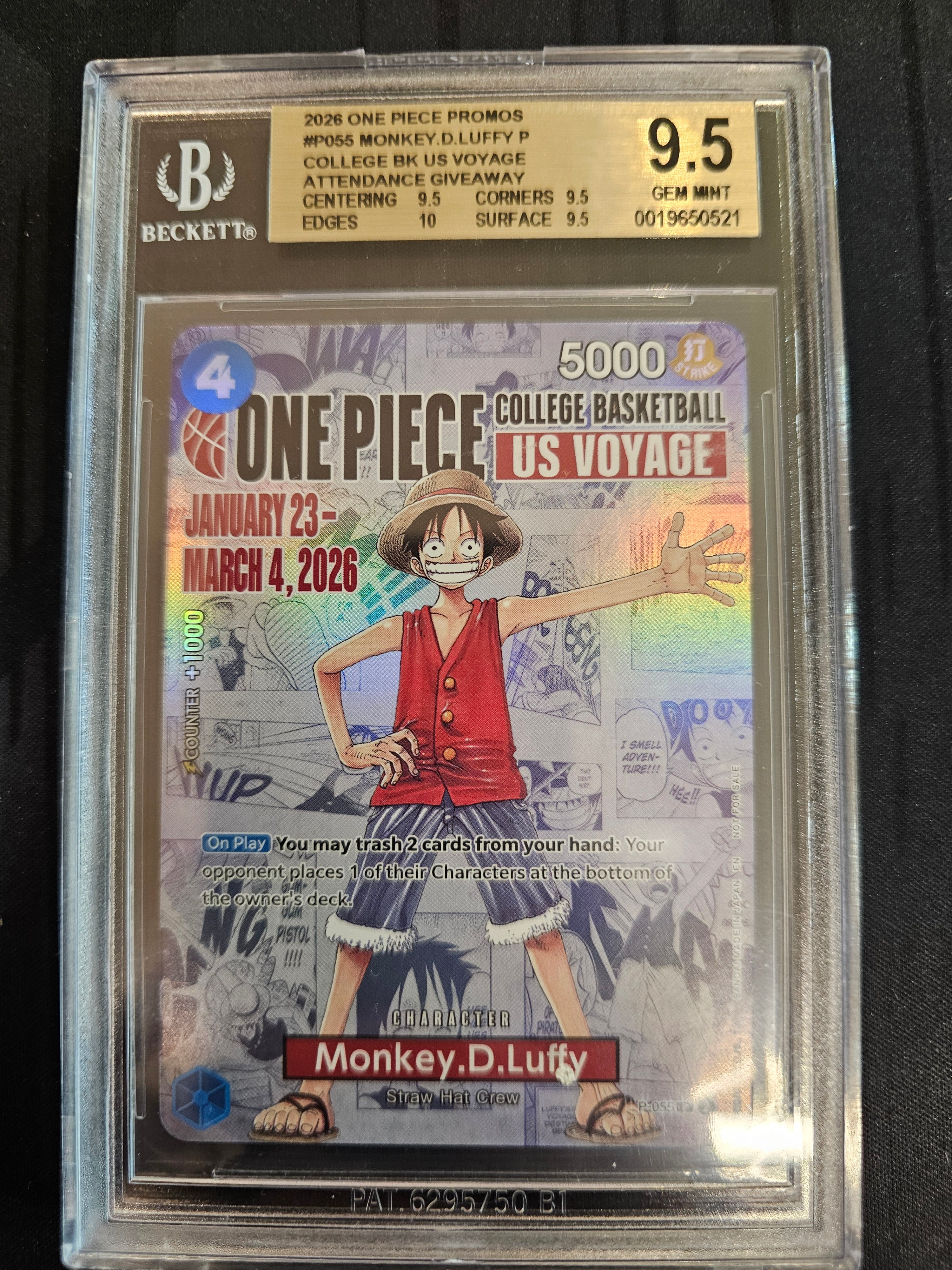 2026 Monkey D. Luffy College Basketball US Voyage Attendance Giveaway