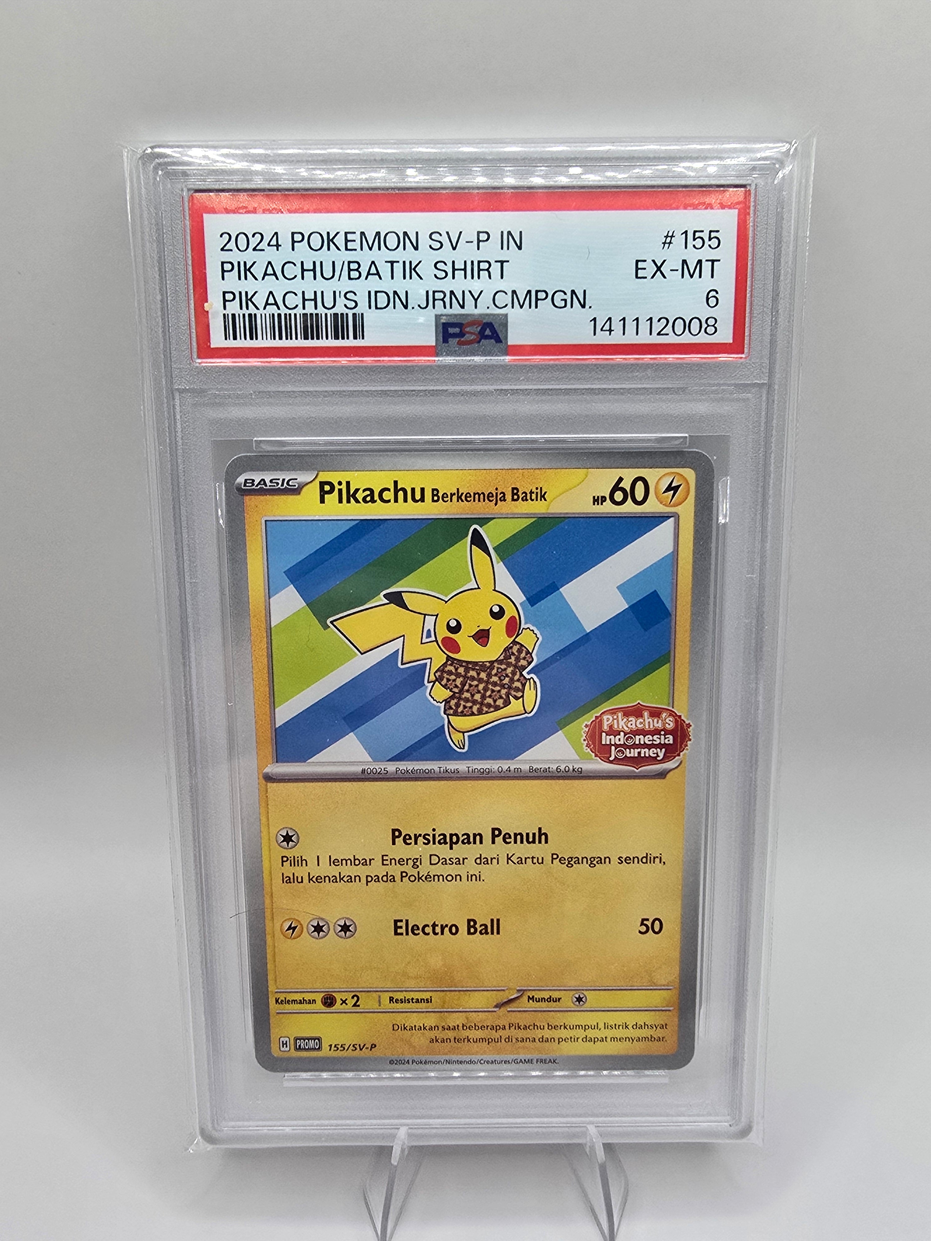 PSA 6 PIKACHU BATIK SHIRT PROMO CARD