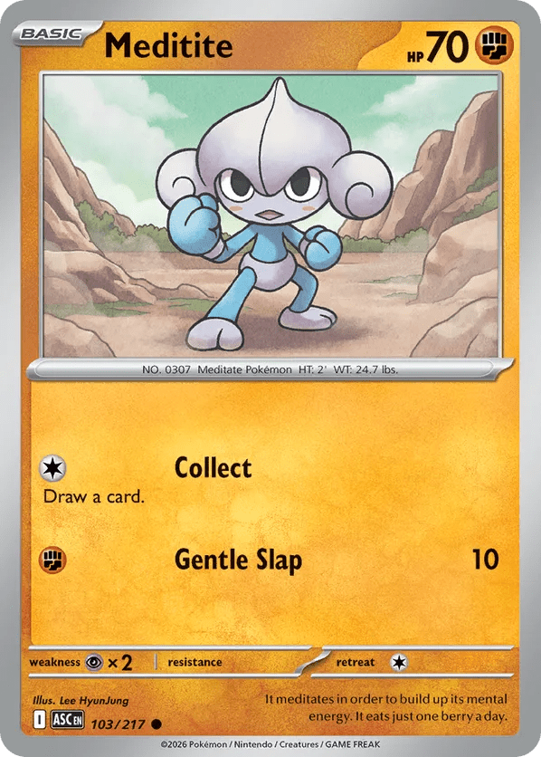 103/217 Meditite - Quick Ball Pattern Reverse Holo - Ascended Heroes by Poké Zen DXB on MYNTED