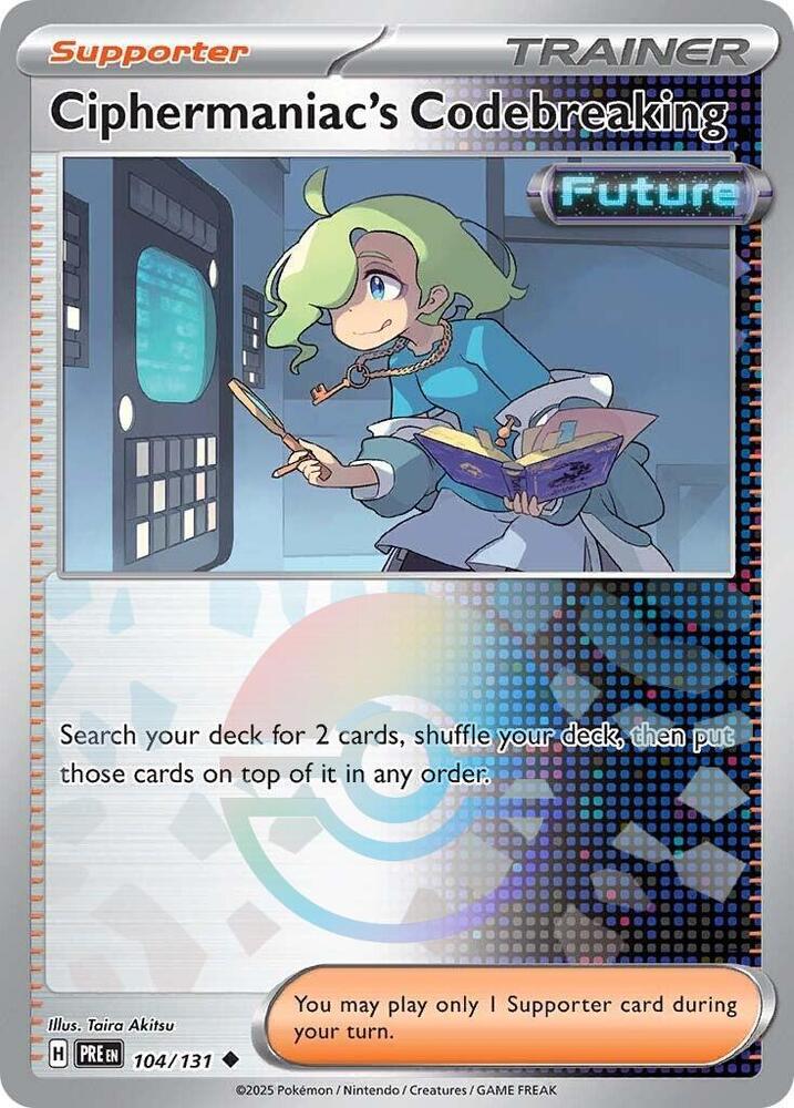 104/131 · Ciphermaniac's Codebreaking Trainer Supporter · Poké Ball Pattern (PRE) by Dusk TCG on MYNTED