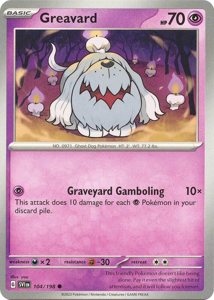 104/198 Greavard Normal · Scarlet & Violet (SVI) by PokeMarsi on MYNTED