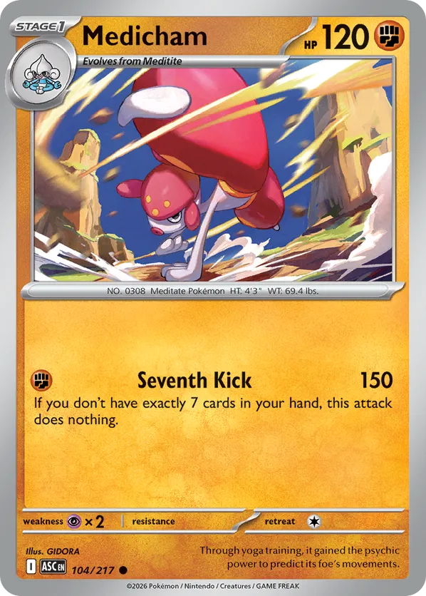 104/217 Medicham - Quick Ball Pattern Reverse Holo - Ascended Heroes by Poké Zen DXB on MYNTED