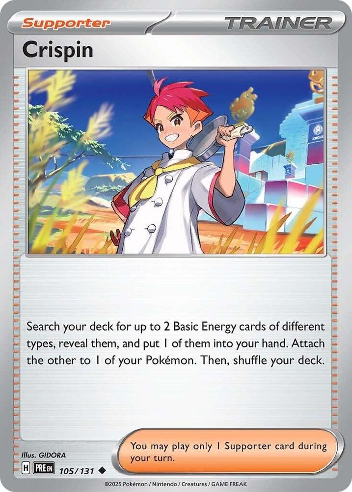 105/131 · Crispin Trainer Supporter · Normal (PRE) by Dusk TCG on MYNTED