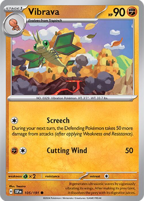 105/191 Vibrava Normal · Surging Sparks (SSP) by PokeMarsi on MYNTED