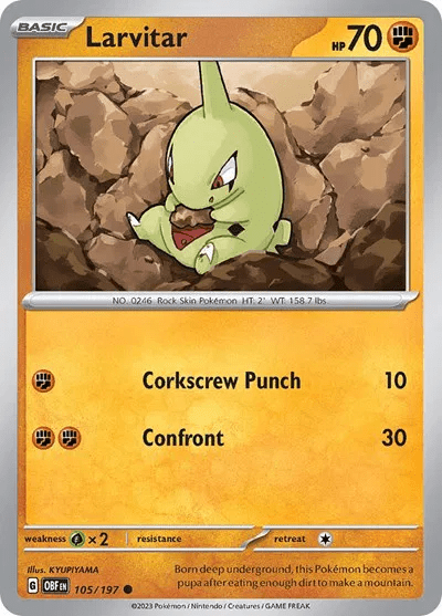 105/197 Larvitar - Obsidian Flames by Poké Zen DXB on MYNTED