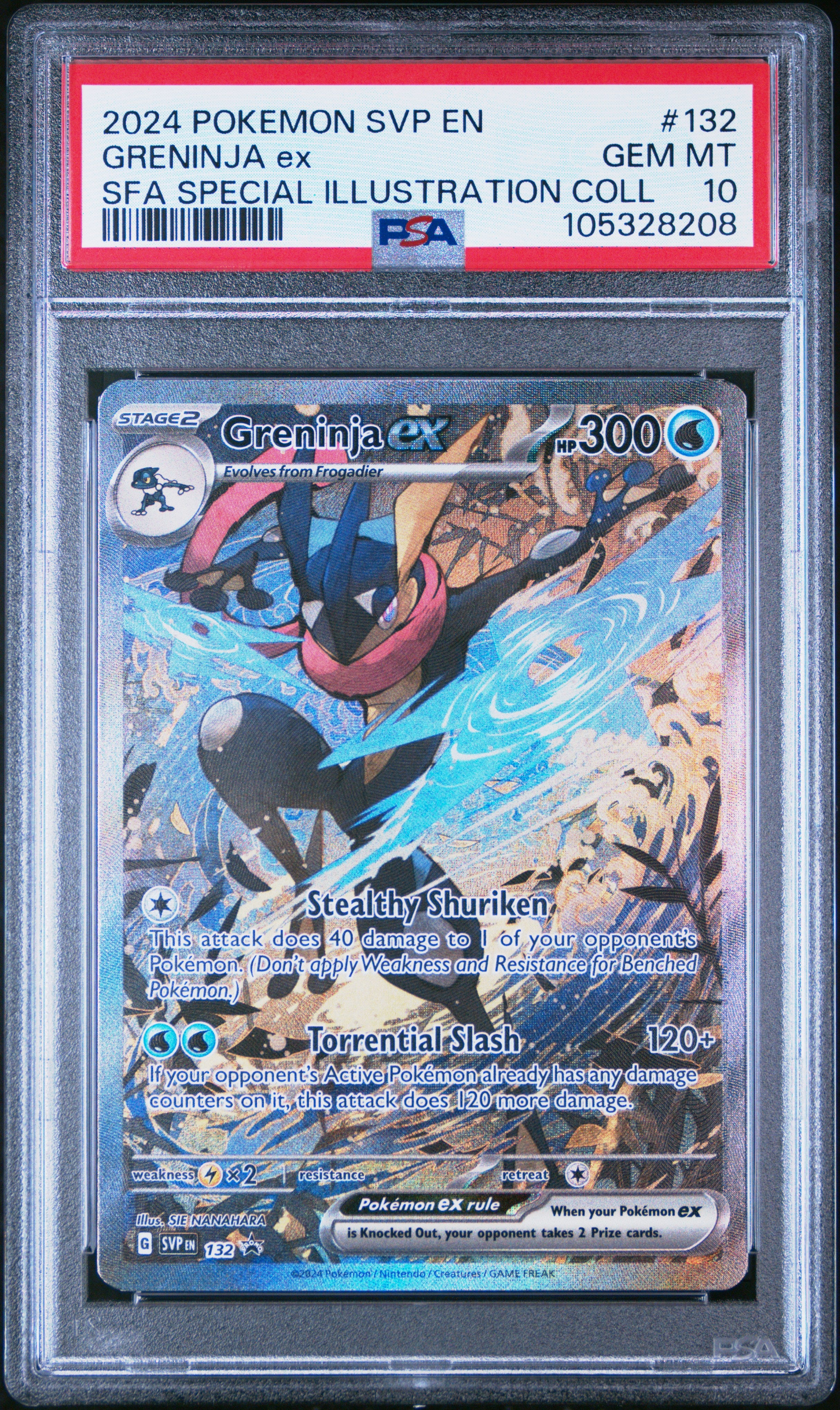 2024 POKEMON SVP EN-SV BLACK STAR PROMO #132 GRENINJA ex SFA SPECIAL ILLUSTRATION COLL - PSA GEM MINT 10