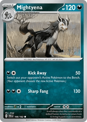 106/162 Mightyena - Reverse Holo - Temporal Forces by Poké Zen DXB on MYNTED