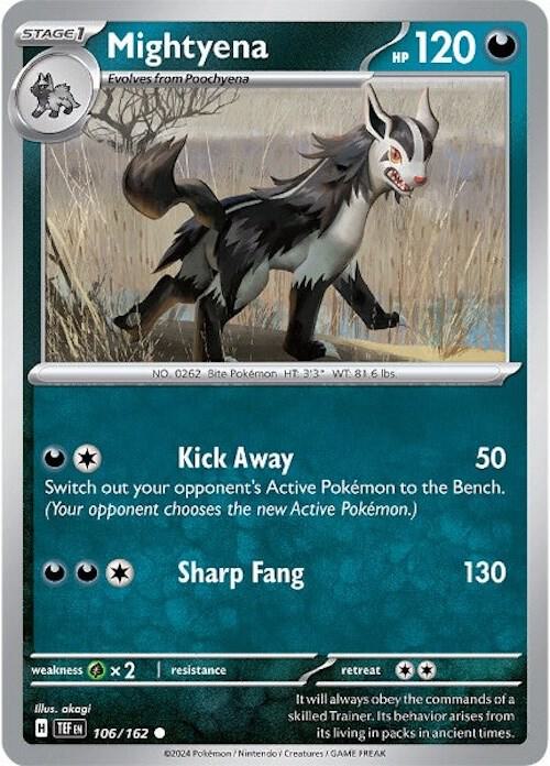 106/162 Mightyena Reverse Holo · Temporal Forces (TEF) by PokeMarsi on MYNTED