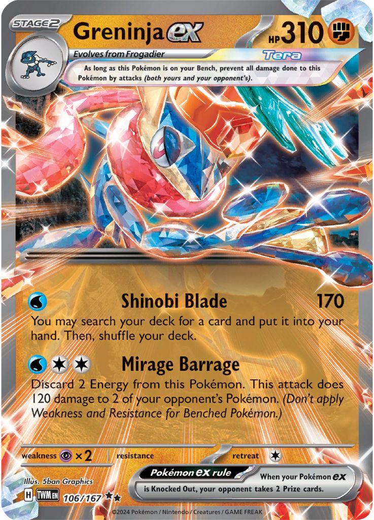 106/167 · Greninja ex · Holo (TWM) by Dusk TCG on MYNTED