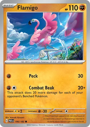106/182 Flamigo - Reverse Holo - Paradox Rift by Poké Zen DXB on MYNTED