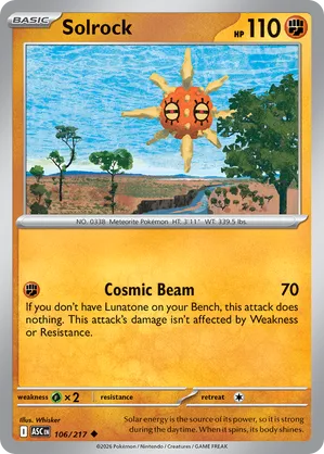 106/217 Solrock - Dusk Ball Pattern Reverse Holo - Ascended Heroes by Poké Zen DXB on MYNTED