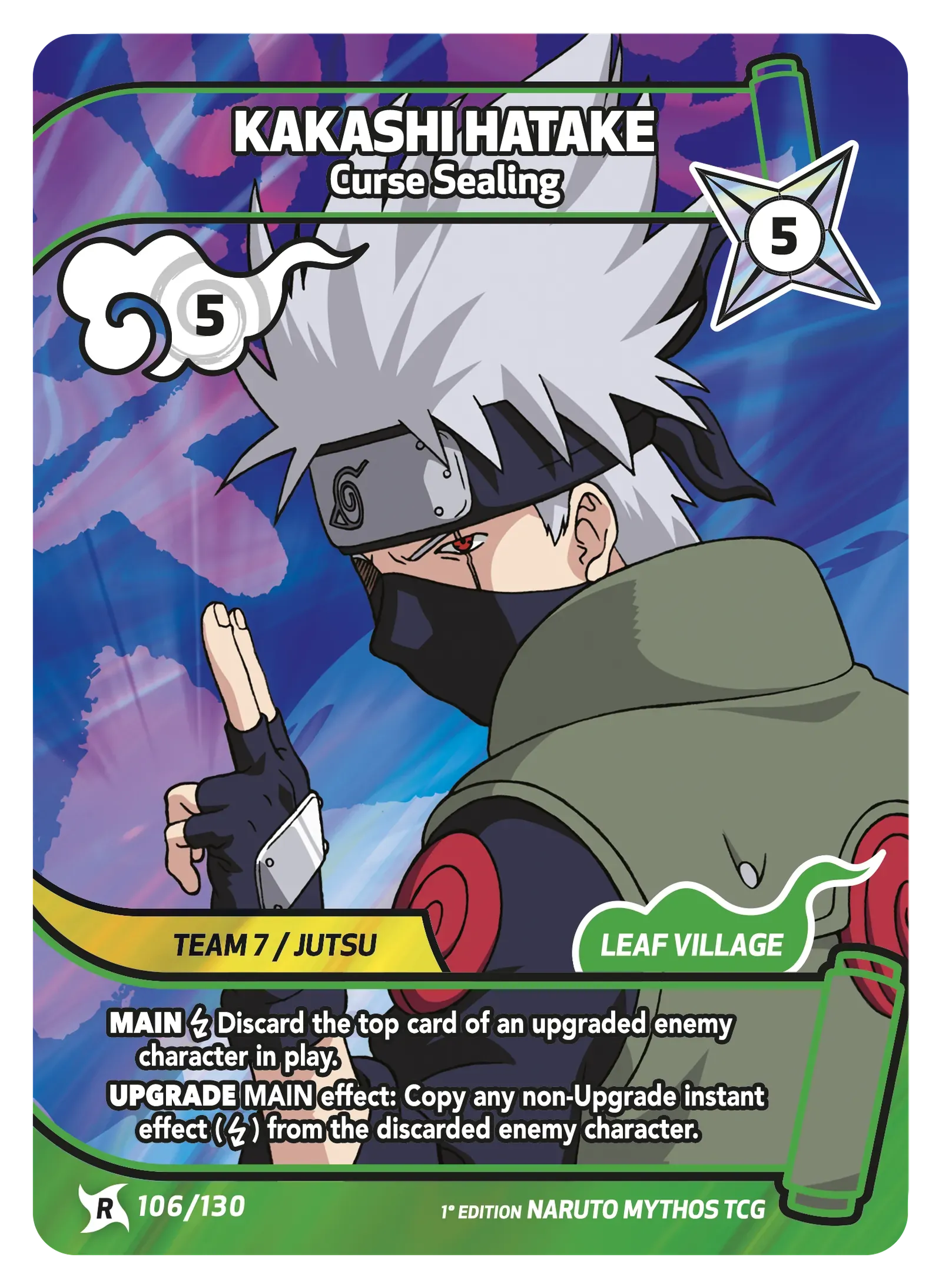 Mythos Naruto Konoha Shido 1st Edition : Kakashi Hatake Curse Sealing 106 RARE