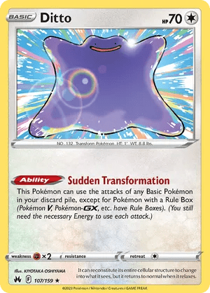 107/159 Ditto - Reverse Holo - Crown Zenith by Poké Zen DXB on MYNTED