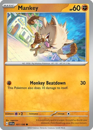 107/198 Mankey - Scarlet & Violet by Poké Zen DXB on MYNTED
