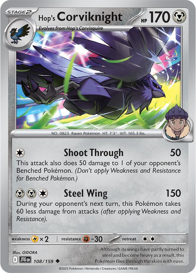108/159 Hop's Corviknight Normal · Journey Together (JTG) by PokeMarsi on MYNTED