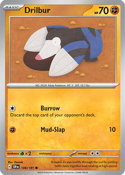 108/191 Drilbur Reverse Holo · Surging Sparks (SSP) by PokeMarsi on MYNTED
