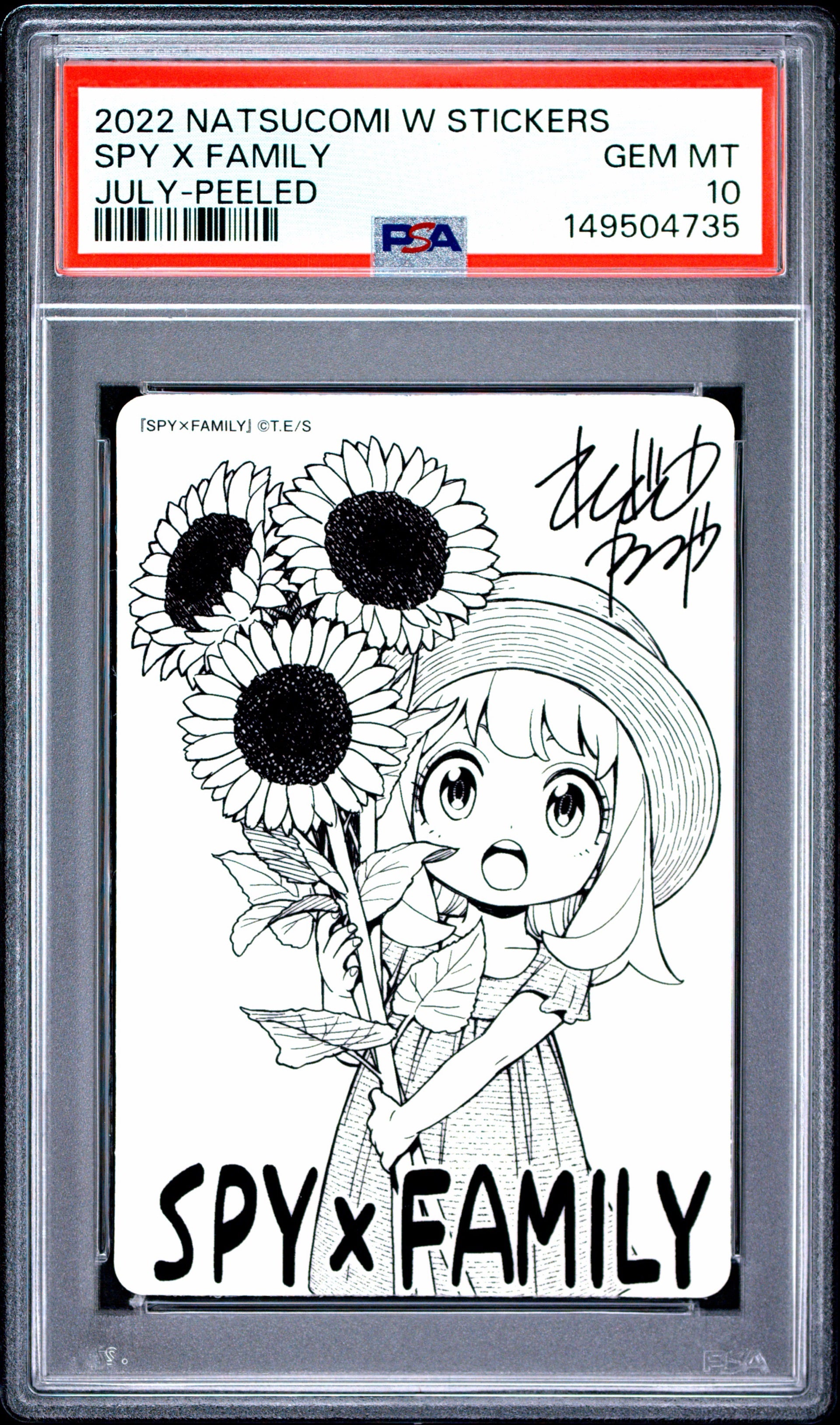 PSA 10 - Spy x Family - Author's Signature - 2022 Natsucomi W Stickers