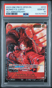 PSA 10 - One Piece - Monkey D Luffy - 1st Anniversary - OP05