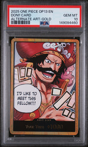 PSA 10 - One Piece - Gol D Roger - DON!! Card - Alt Art - Gold - OP13