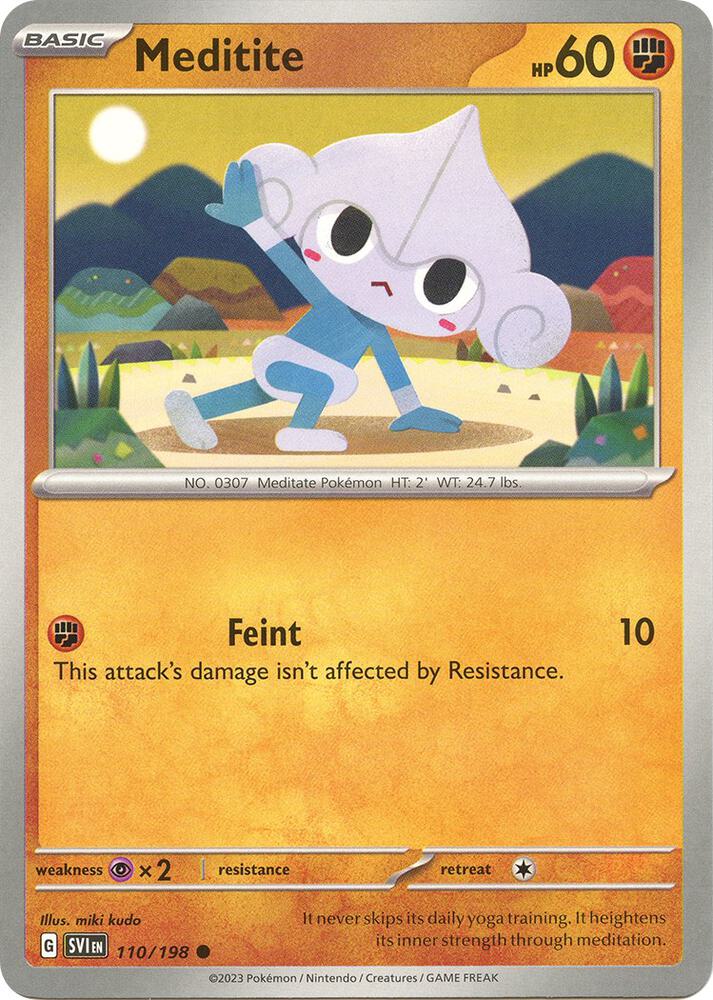 110/198 Meditite Reverse Holo · Scarlet & Violet (SVI) by PokeMarsi on MYNTED