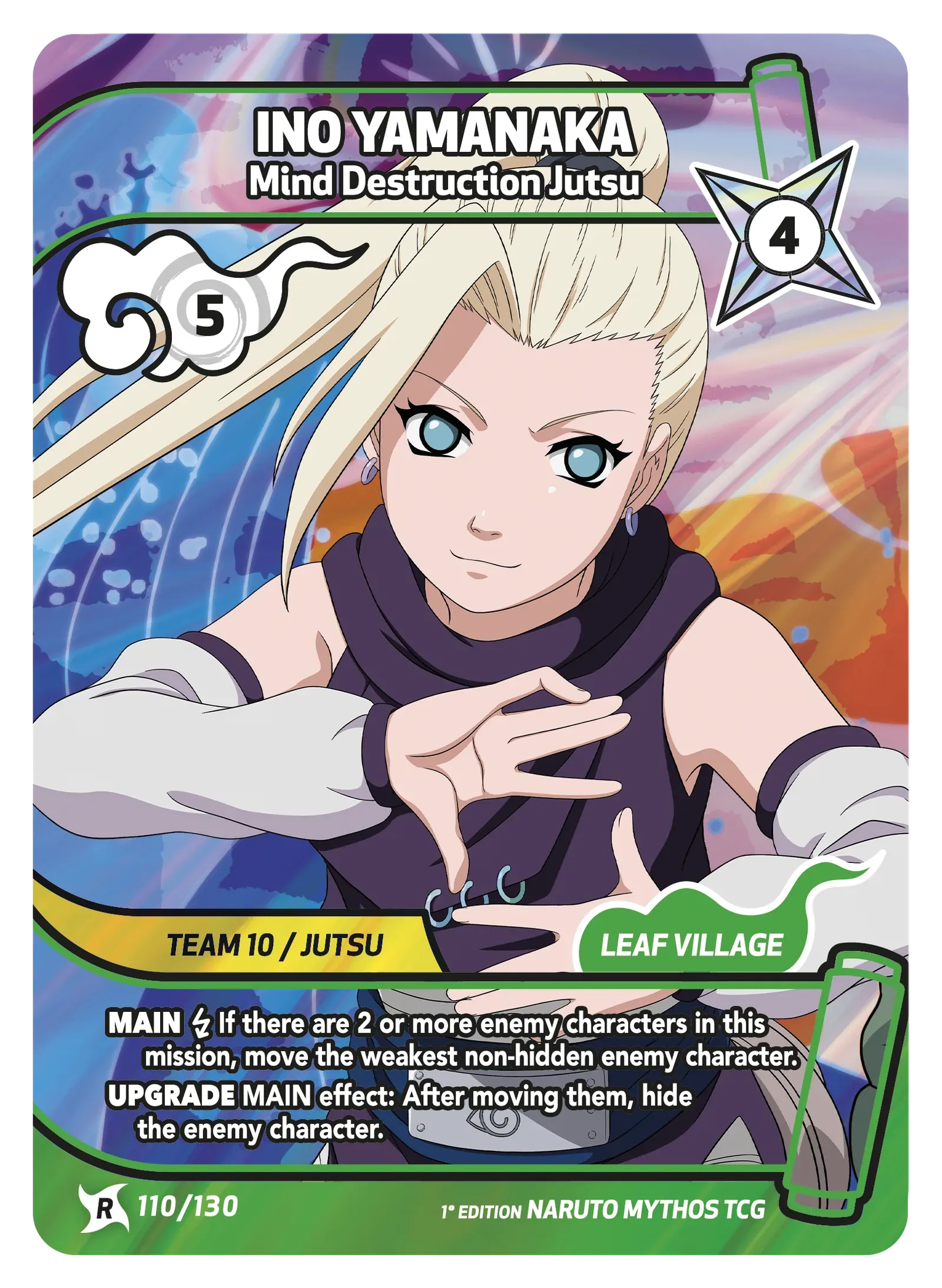 Mythos Naruto Konoha Shido 1st Edition : Ino Yamanaka Mind Destruction Jutsu 110 RARE