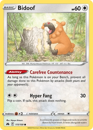 111/159 Bidoof - Crown Zenith by Poké Zen DXB on MYNTED