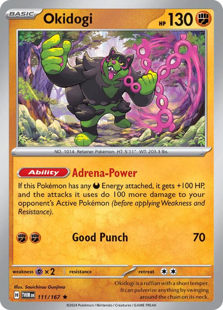 111/167 Okidogi Normal · Twilight Masquerade (TWM) by PokeMarsi on MYNTED