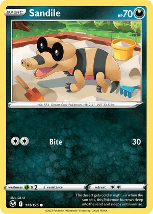 111/195 Sandile - Reverse Holo - Silver Tempest by Poké Zen DXB on MYNTED