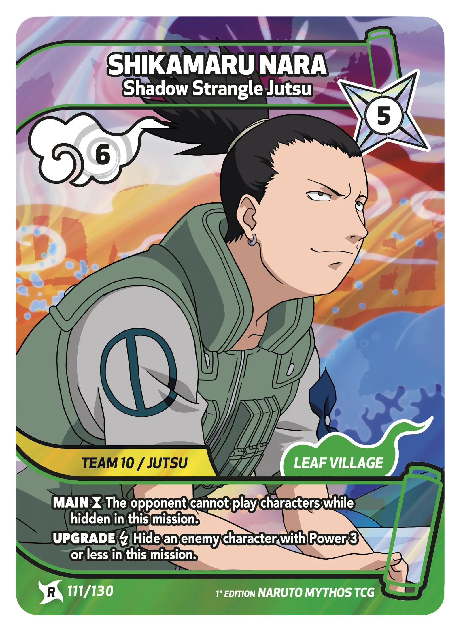 Mythos Naruto Konoha Shido 1st Edition : Shikamaru Nara Shadow Strangle Jutsu 111 RARE