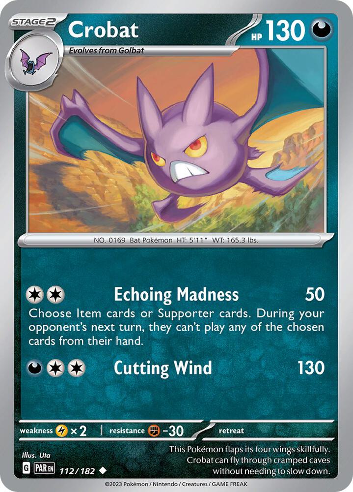 112/182 Crobat Normal · Paradox Rift (PAR) by PokeMarsi on MYNTED