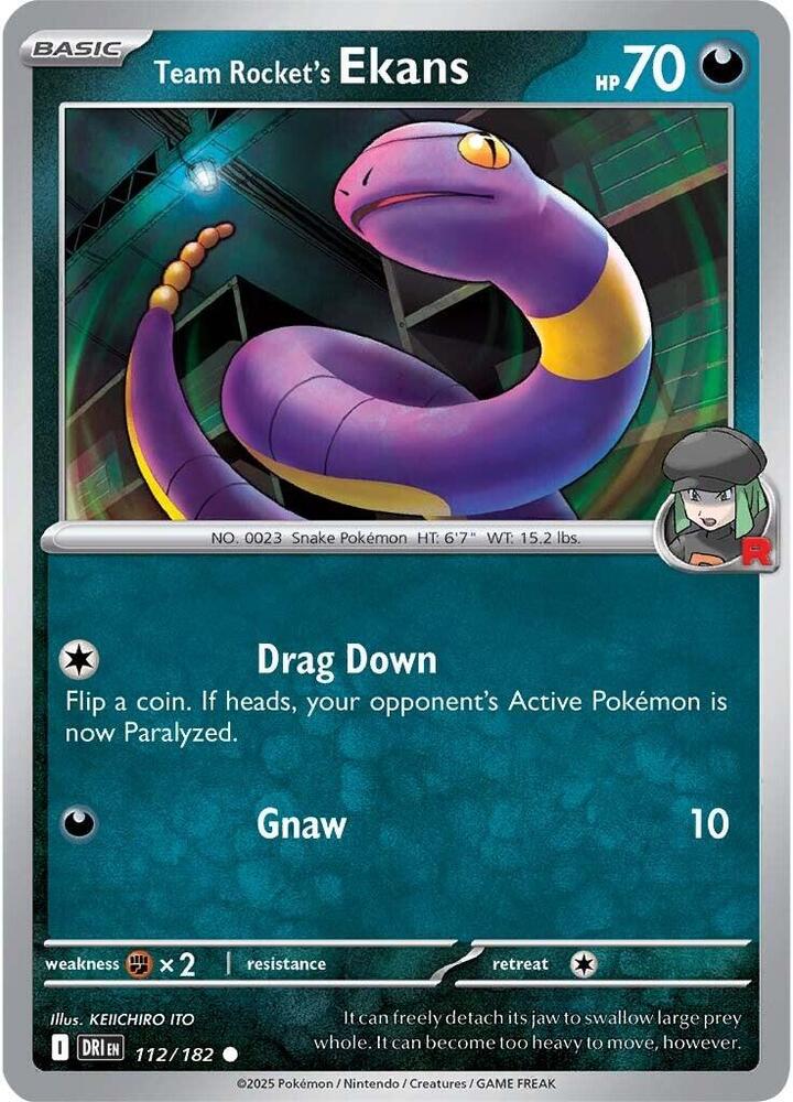 112/182 · Team Rocket's Ekans · Normal (DRI) by PokeMarsi on MYNTED