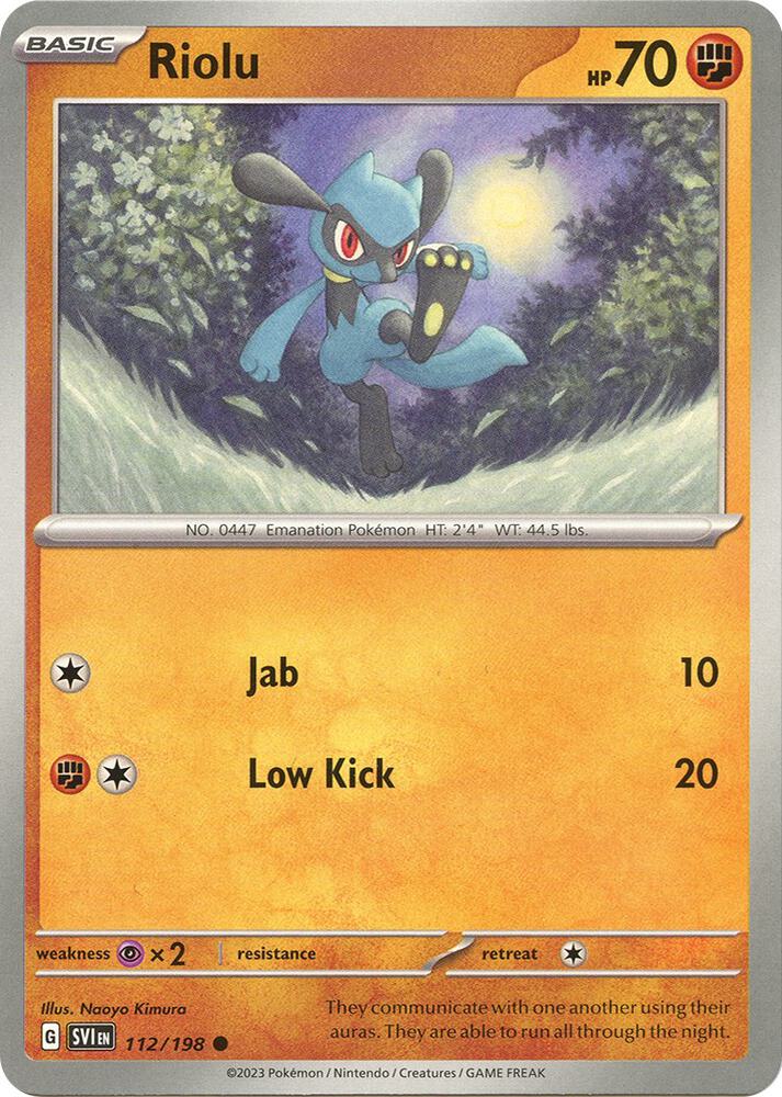 112/198 Riolu Normal · Scarlet & Violet (SVI) by PokeMarsi on MYNTED