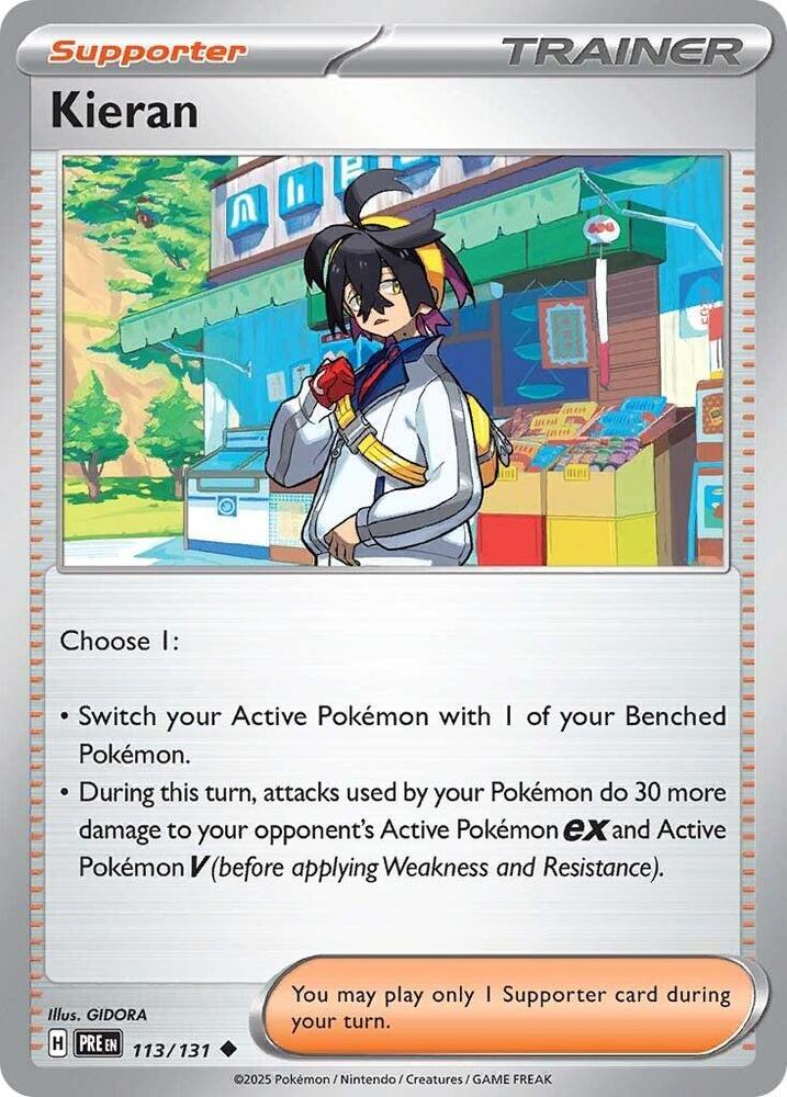 113/131 · Kieran Trainer Supporter · Normal (PRE) by Dusk TCG on MYNTED