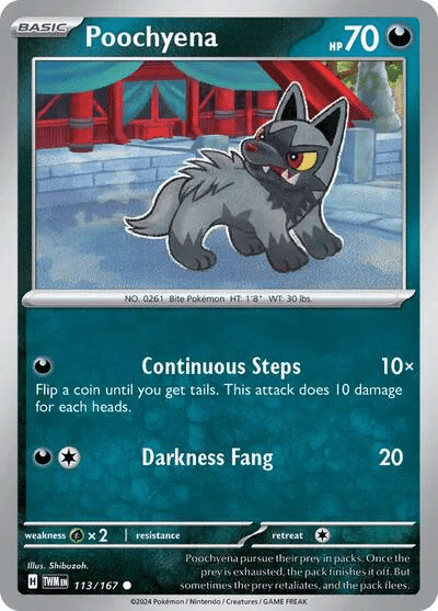 113/167 Poochyena - Reverse Holo - Twilight Masquerade by Poké Zen DXB on MYNTED