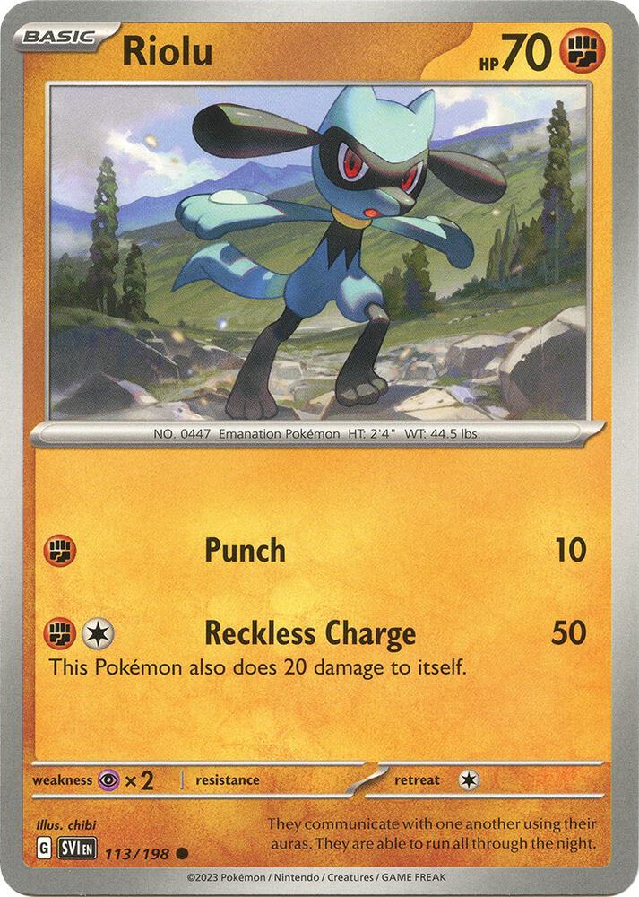 113/198 Riolu Normal · Scarlet & Violet (SVI) by PokeMarsi on MYNTED