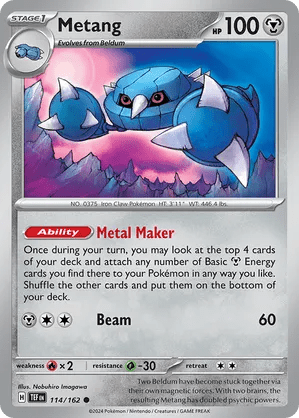 114/162 Metang - Reverse Holo - Temporal Forces by Poké Zen DXB on MYNTED