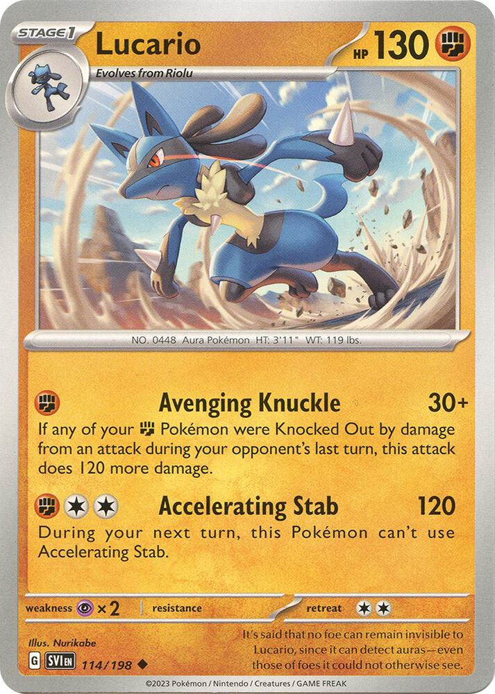 114/198 Lucario Normal · Scarlet & Violet (SVI) by PokeMarsi on MYNTED