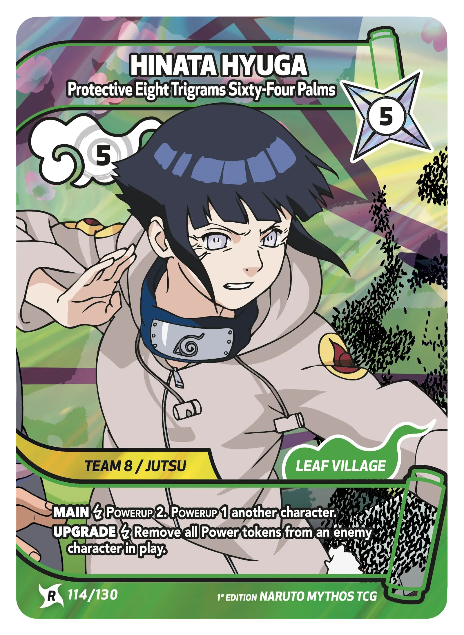 Mythos Naruto Konoha Shido 1st Edition : Hinata Hyuga Protective Eight Trigrams Sixty-Four Palms 114 RARE