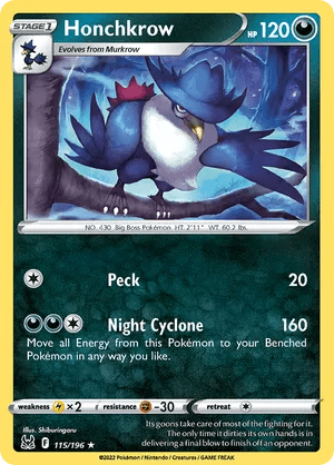 115/196 Honchkrow - Lost Origin by Poké Zen DXB on MYNTED