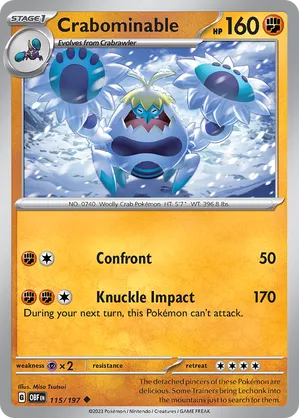 115/197 Crabominable - Obsidian Flames by Poké Zen DXB on MYNTED