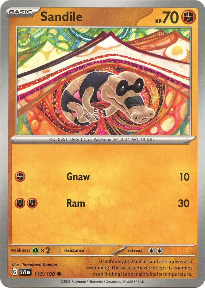 115/198 Sandile Normal · Scarlet & Violet (SVI) by PokeMarsi on MYNTED