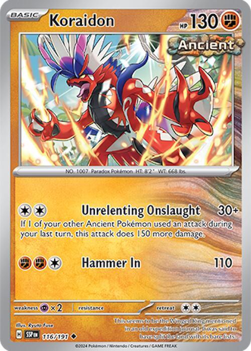 116/191 Koraidon Normal · Surging Sparks (SSP) by PokeMarsi on MYNTED