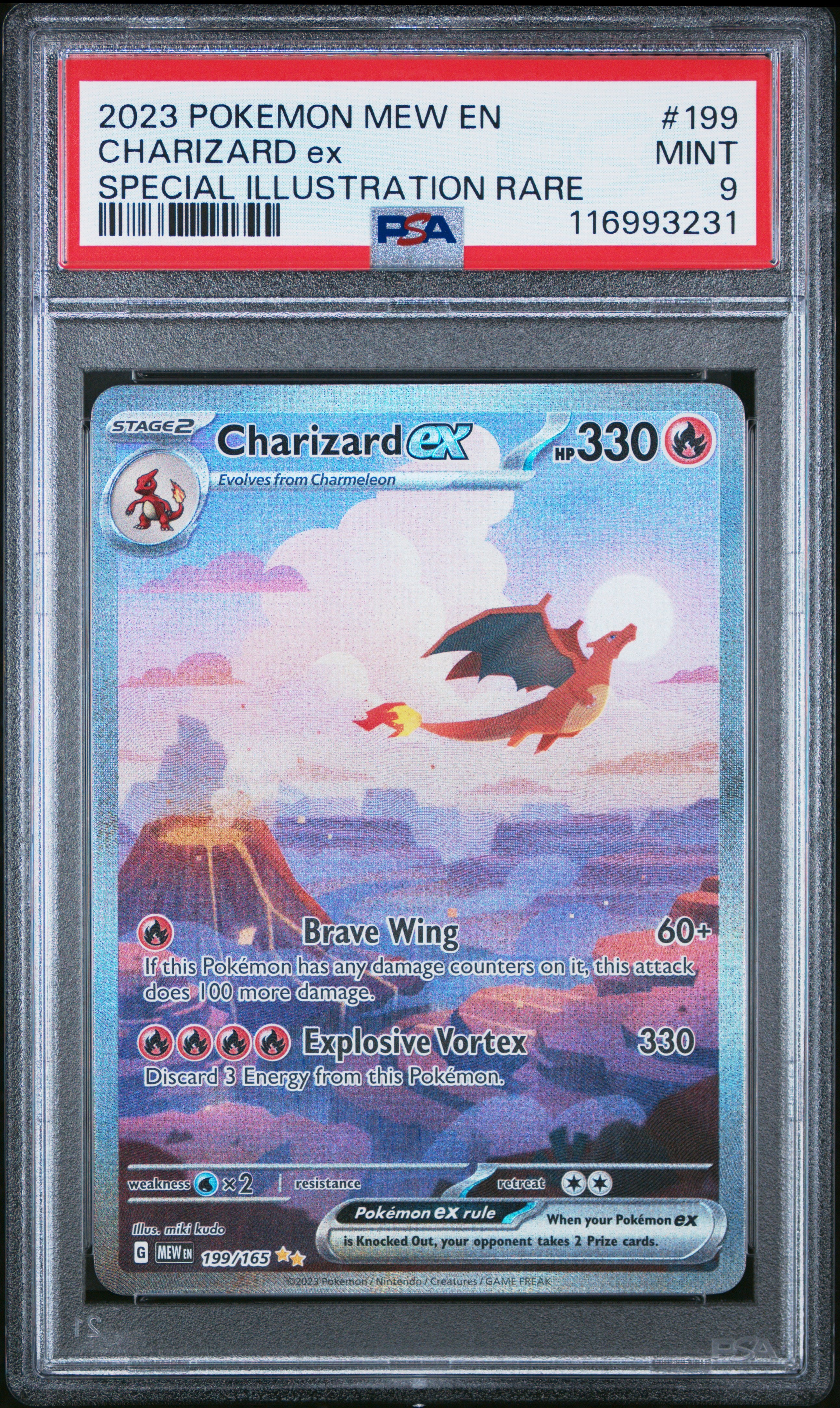 2023 POKEMON MEW EN-151 #199 CHARIZARD EX SPECIAL ILLUSTRATION RARE - PSA 9