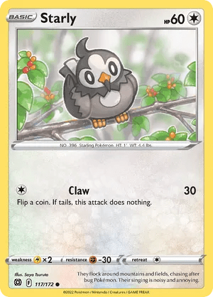 117/172 Starly - Reverse Holo - Brilliant Stars by Poké Zen DXB on MYNTED