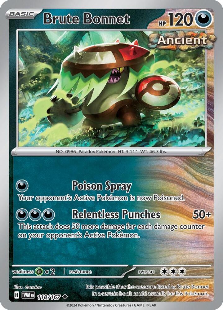 118/167 Brute Bonnet Reverse Holofoil · Twilight Masquerade (TWM) by PokeMarsi on MYNTED