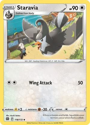 118/172 Staravia - Reverse Holo - Brilliant Stars by Poké Zen DXB on MYNTED