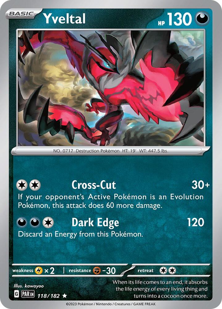 118/182 Yveltal Holofoil · Paradox Rift (PAR) by PokeMarsi on MYNTED